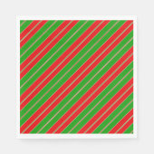 Serviette En Papier Holiday stripes in red and green (Devant)