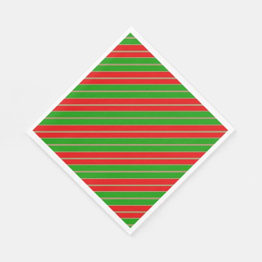 Serviette En Papier Holiday stripes in red and green (Coin)