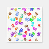 Serviette En Papier holiES - motif couleur mains 1 + votre backgr. (Devant)
