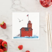 Serviette En Papier Holland Michigan Big Red Lighthouse (En situation)