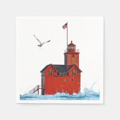 Serviette En Papier Holland Michigan Big Red Lighthouse (Devant)