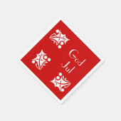Serviette En Papier hollies blanches en rouge (Coin)