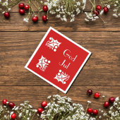 Serviette En Papier hollies blanches en rouge