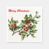 Serviette En Papier Holly Berries 001 (Devant)