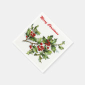 Serviette En Papier Holly Berries 001 (Coin)
