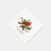 Serviette En Papier Holly Berry Cardinal Holiday Monogram Mistletoe (Coin)