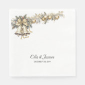 Serviette En Papier Holly et Bells Mariage de Noël personnalisé (Devant)