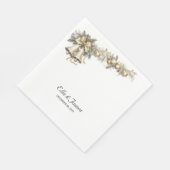 Serviette En Papier Holly et Bells Mariage de Noël personnalisé (Coin)