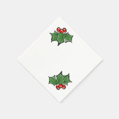 Serviette En Papier Holly Feuilles, Holly baies, fun vacances botaniqu (Coin)