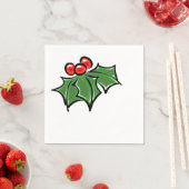 Serviette En Papier Holly Feuilles, Holly baies, fun vacances botaniqu (En situation)