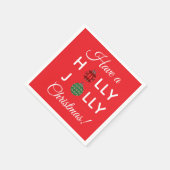 Serviette En Papier Holly Jolly Christmas napkin (Coin)