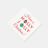 Serviette En Papier Holly Jolly Christmas napkin (Coin)