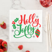 Serviette En Papier Holly Jolly Christmas Song (En situation)