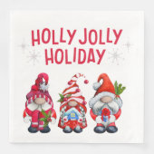 Serviette En Papier Holly Jolly Gnomes Holiday (Devant)
