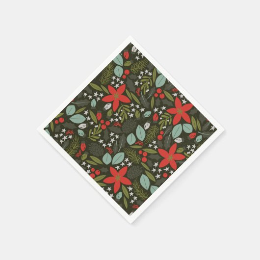 Serviette En Papier Holly Jolly Motif d'hiver (Coin)