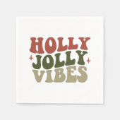 Serviette En Papier Holly Jolly Vibes Retro 1960 Noël (Devant)