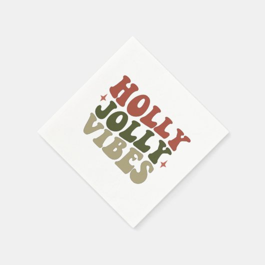 Serviette En Papier Holly Jolly Vibes Retro 1960 Noël (Coin)