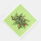 Serviette En Papier Holly Joyeux Papier de Noël Napkin (Coin)
