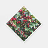 Serviette En Papier Holly leaves and Berries (Coin)