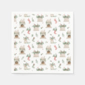 Serviette En Papier Holly Mantel Motif (Devant)