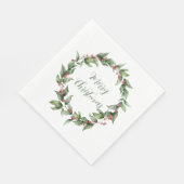 Serviette En Papier Holly Red Berry Wreath Christmas (Coin)