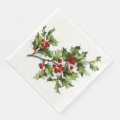 Serviette En Papier HollyBerries 001 (Coin)