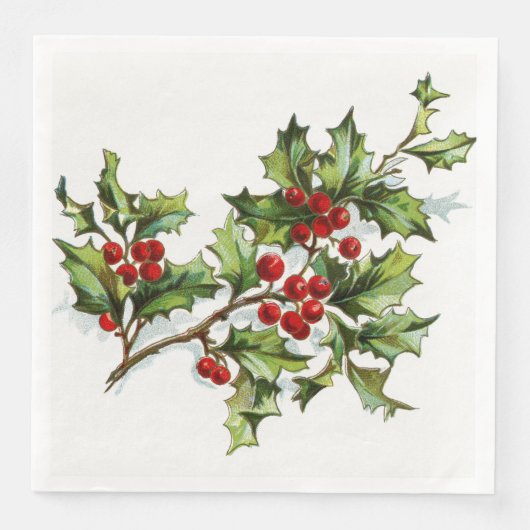 Serviette En Papier HollyBerries 001 (Devant)