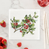 Serviette En Papier HollyBerries 001 (En situation)