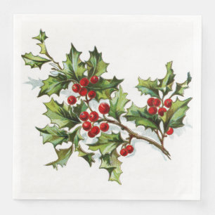 Serviette En Papier HollyBerries 002