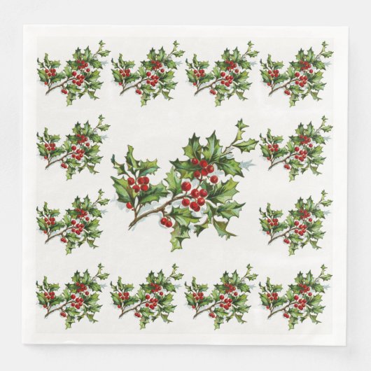 Serviette En Papier HollyBerries 014 (Devant)