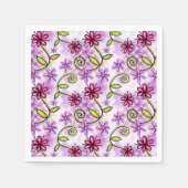 Serviette En Papier Holographique Arc-en-ciel - Collage floral (Devant)