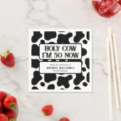 Serviette En Papier Holy Cow Funny Black White 50th Birthday (En situation)