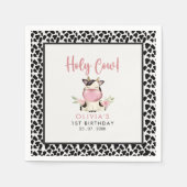 Serviette En Papier Holy Cow It's a Girl Cute Cow Birthday (Devant)