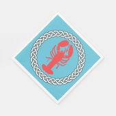 Serviette En Papier Homard Dans Une Bordure De Corde (Coin)