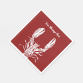 Serviette En Papier Homard personnalisé rouge et blanc (Coin)