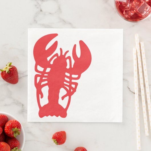 Serviette En Papier Homard rouge (En situation)