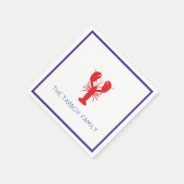 Serviette En Papier Homard Rouge Blanc Bleu NOM Preppy Fun (Coin)
