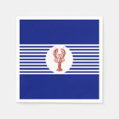 Serviette En Papier Homard rouge nautique et rayures (Devant)