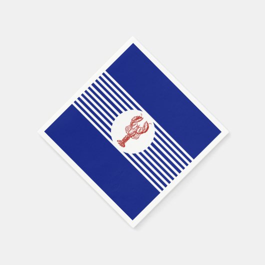 Serviette En Papier Homard rouge nautique et rayures (Coin)