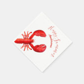 Serviette En Papier homard rouge sur blanc heureux nom d'été (Coin)