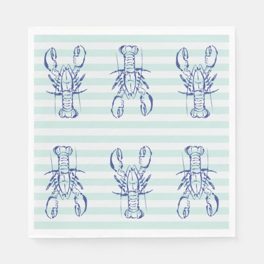 Serviette En Papier Homards bleus (Devant)