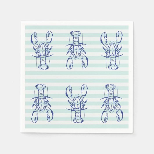 Serviette En Papier Homards bleus (Devant)