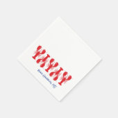 Serviette En Papier Homards Rouges Bleu Lieu Personnalisé CÔTE Preppy (Coin)