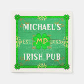 Serviette En Papier Home Bar personnalisable : Green Irish Pub (Devant)