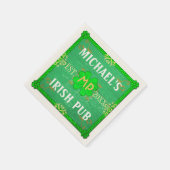 Serviette En Papier Home Bar personnalisable : Green Irish Pub (Coin)