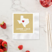 Serviette En Papier Home State Map Art - Mariage personnalisé Texas (En situation)