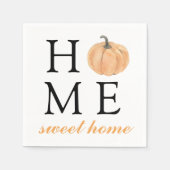 Serviette En Papier Home Sweet Home | Citrouille orange | Saison autom (Devant)