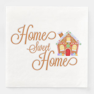 Serviette En Papier Home Sweet Home Gingerbread Papier de maison Napki