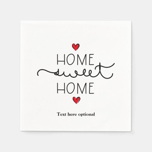 Serviette En Papier home sweet home, Plaque de papier (Devant)