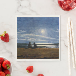 Serviette En Papier Homer - Lumière de la Lune, peinture d'art,